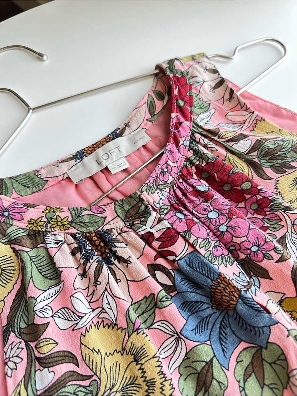 LOFT Petite Floral Summer Dress Size 2P - Picture 7 of 12